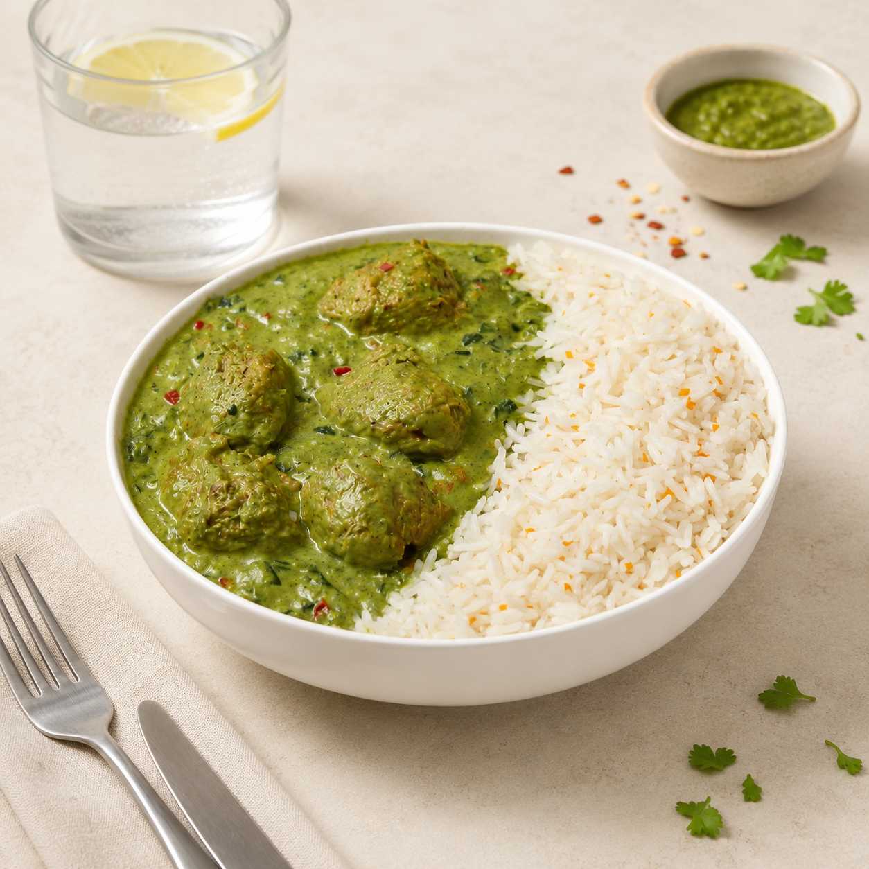 Indian Mushroom Nuggie Saag