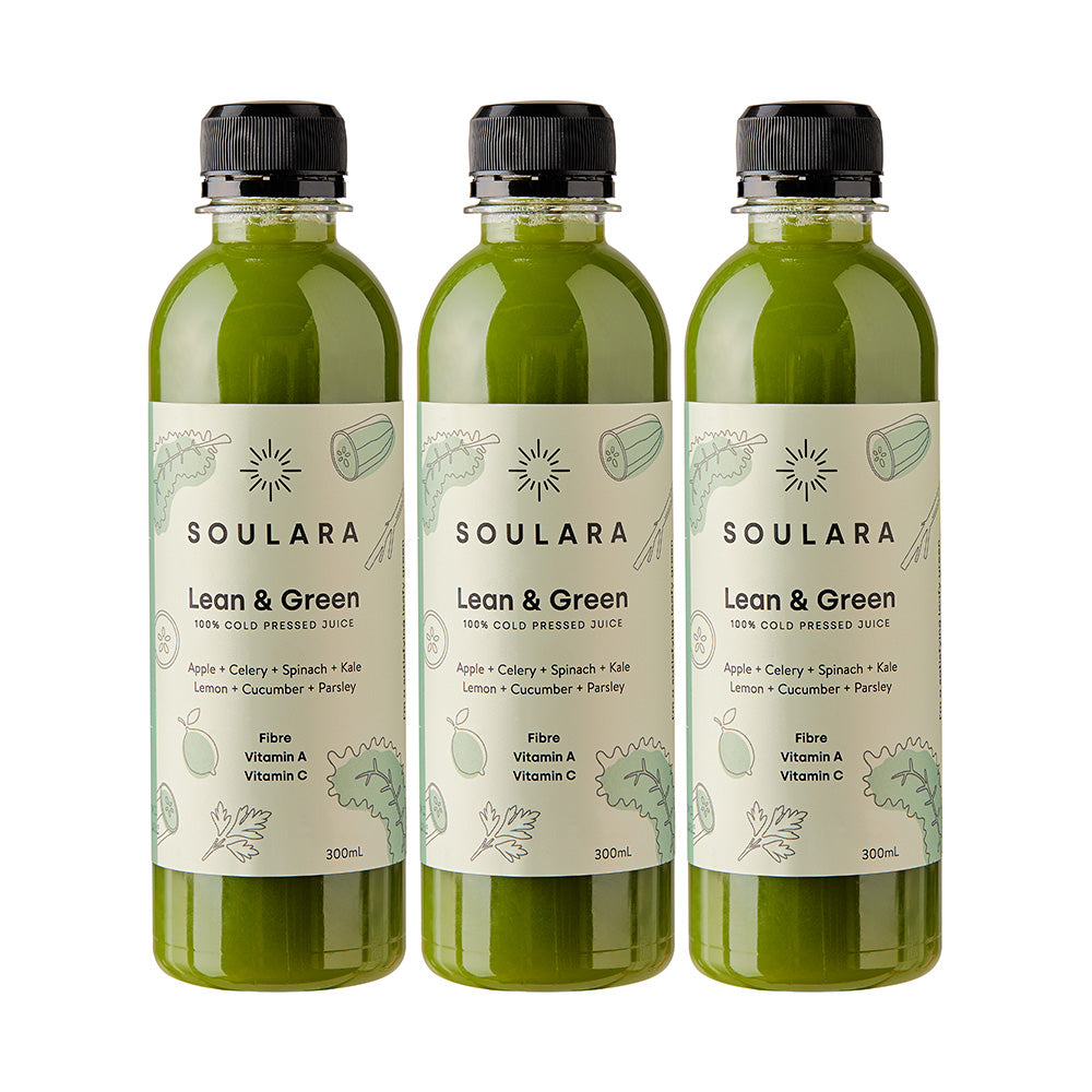 Cold pressed green juice from Soulara vegan ready made meals.