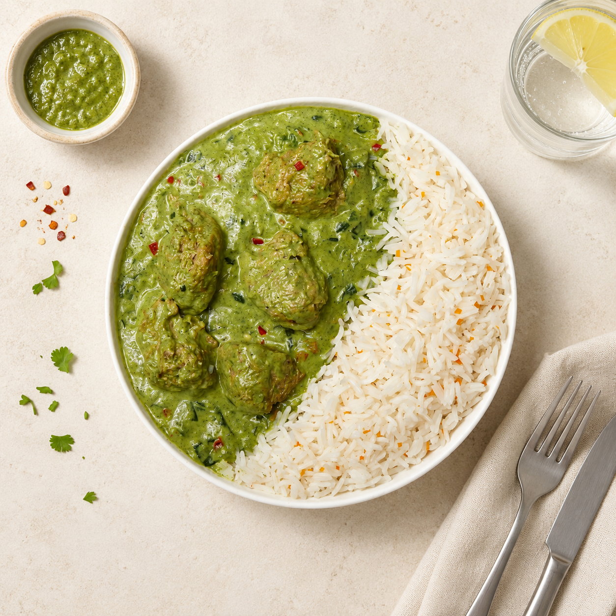 Indian Mushroom Nuggie Saag