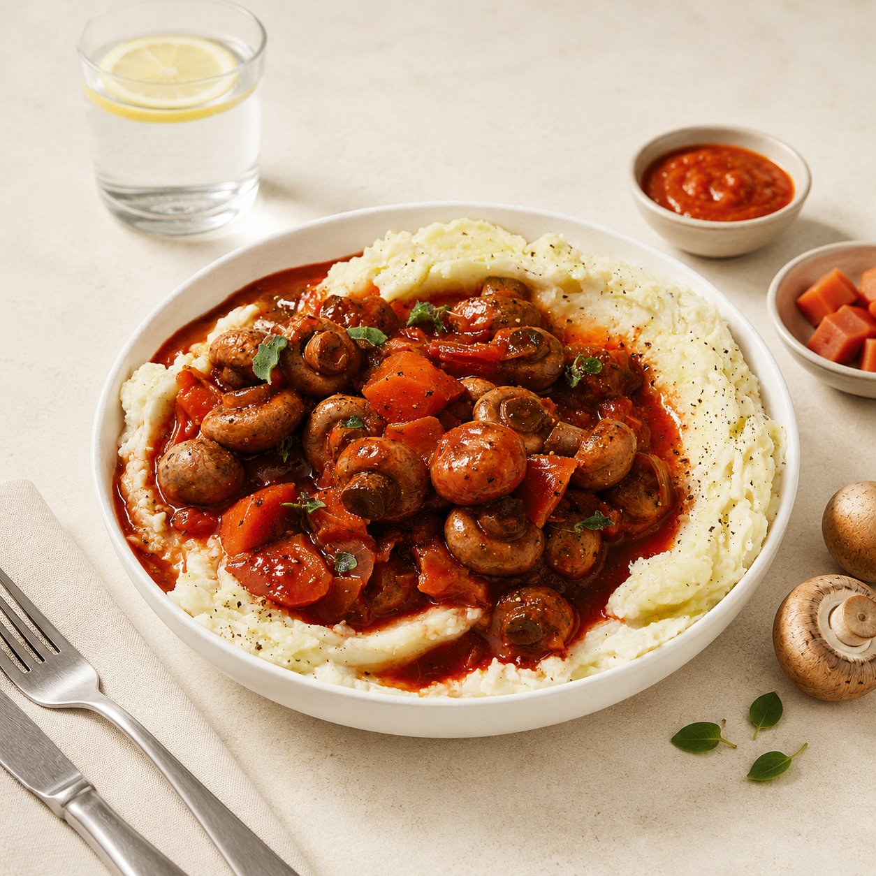 Mushroom Bourguignon & Garlic Mash